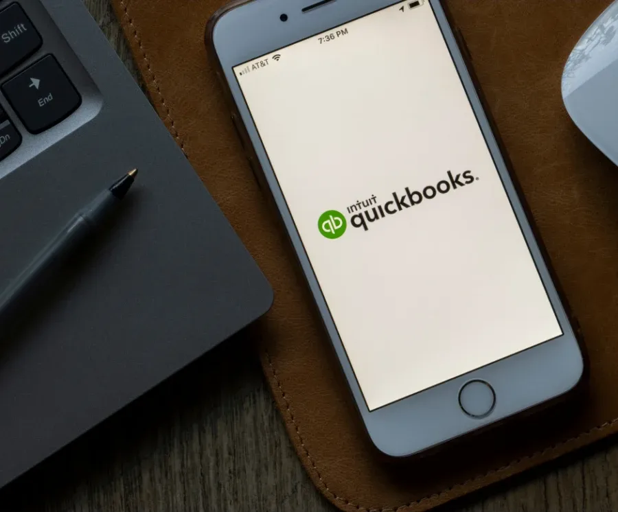 QuickBooks Online on a smartphone